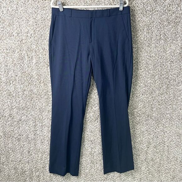 Banana Republic Dress Pants Women’s 12 Logan Navy Wool Blend Bootcut Straight - Picture 1 of 8